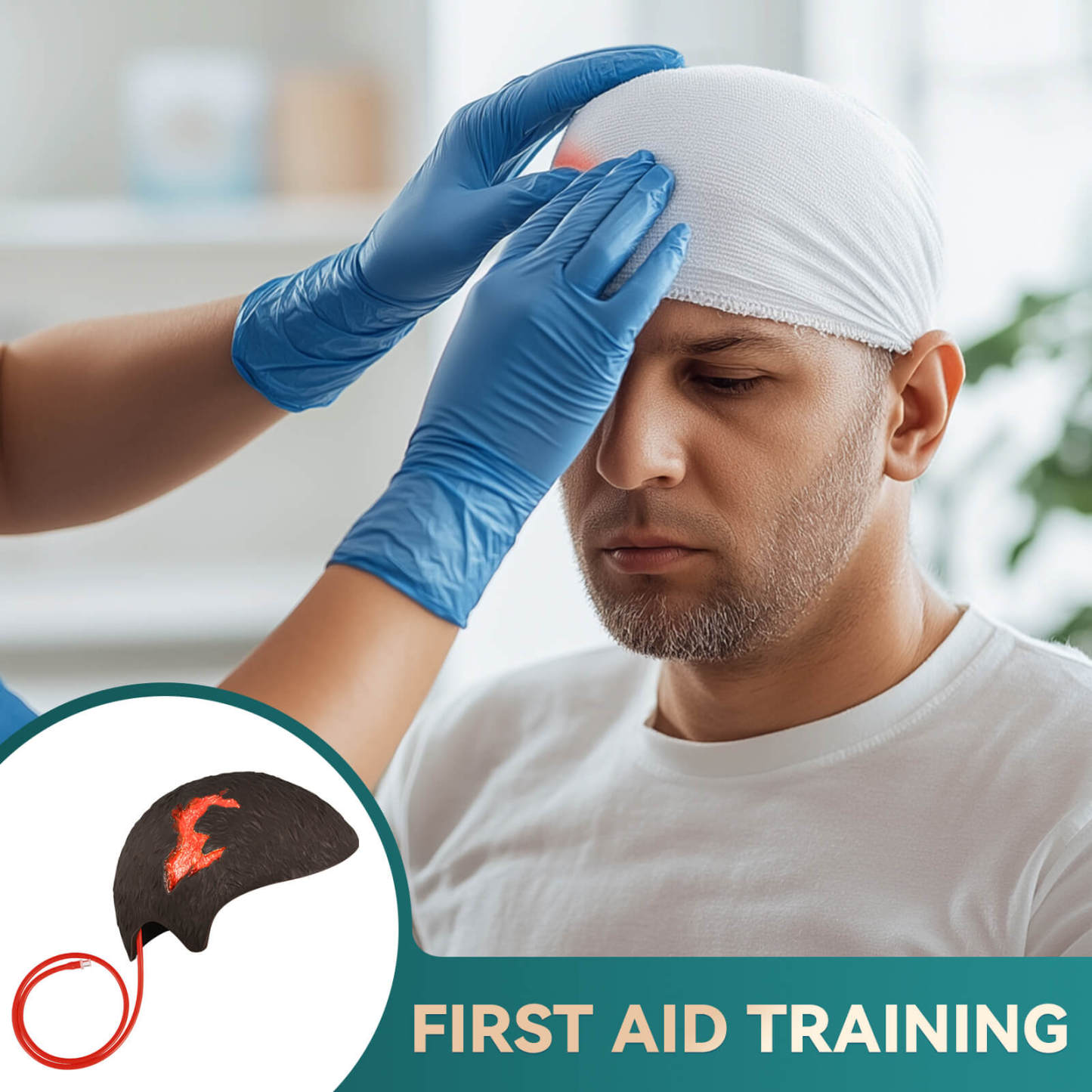 Wearable Open Scalp Wound Care Training Kit, Black