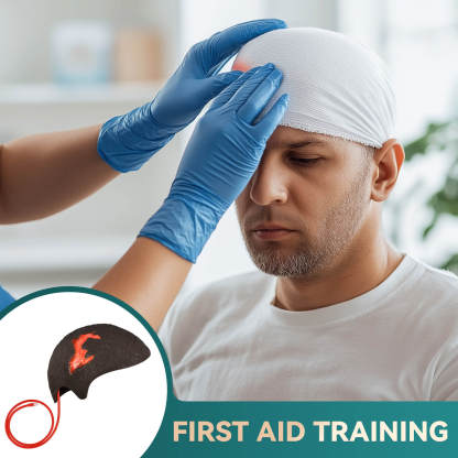 Wearable Open Scalp Wound Care Training Kit, Black
