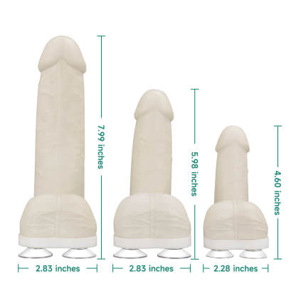 MedEduQuest White Condom Training Model with Suction Base, 3 Sizes