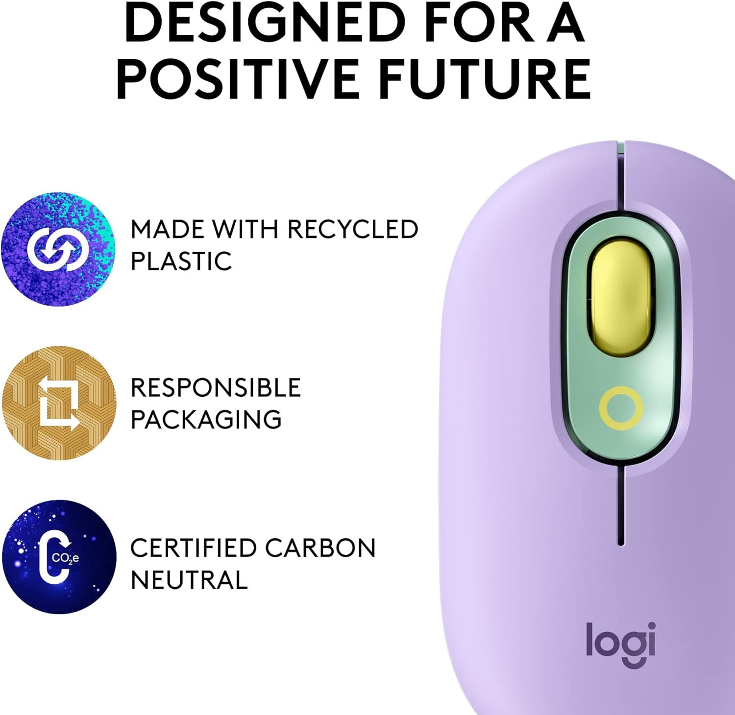 Logitech POP Mouse Wireless with Customizable Emojis | SilentTouch | Precision Scroll | Bluetooth | USB Multi-device