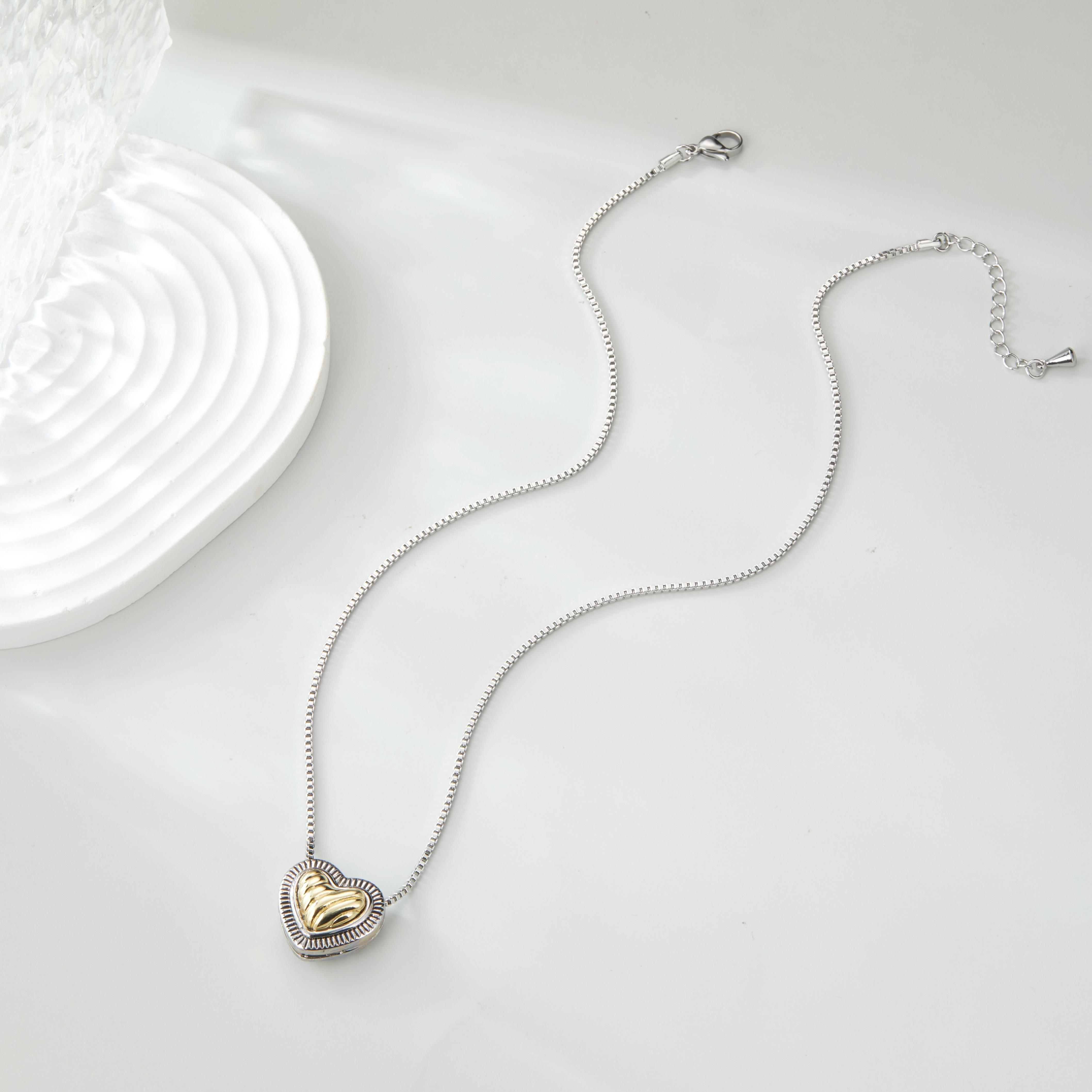 Heart Pendant Necklace 40cm+5cm Elegance Valentine's Day Anniversary Jewelry Gift for Women