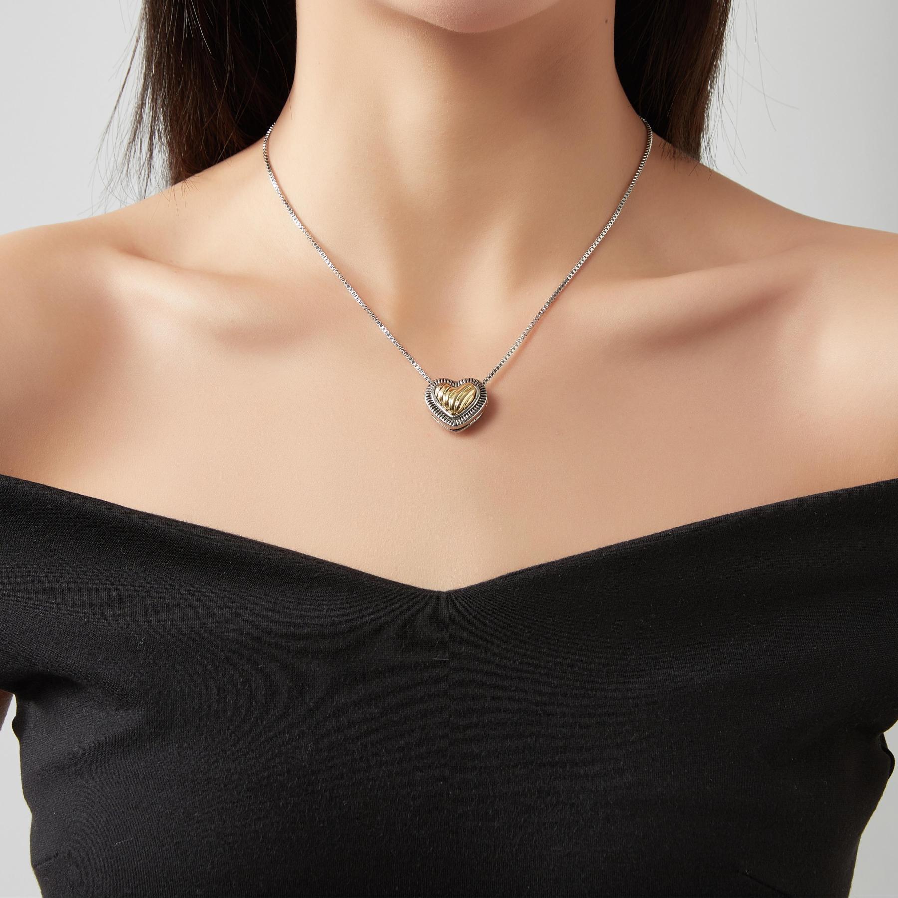 Heart Pendant Necklace 40cm+5cm Elegance Valentine's Day Anniversary Jewelry Gift for Women