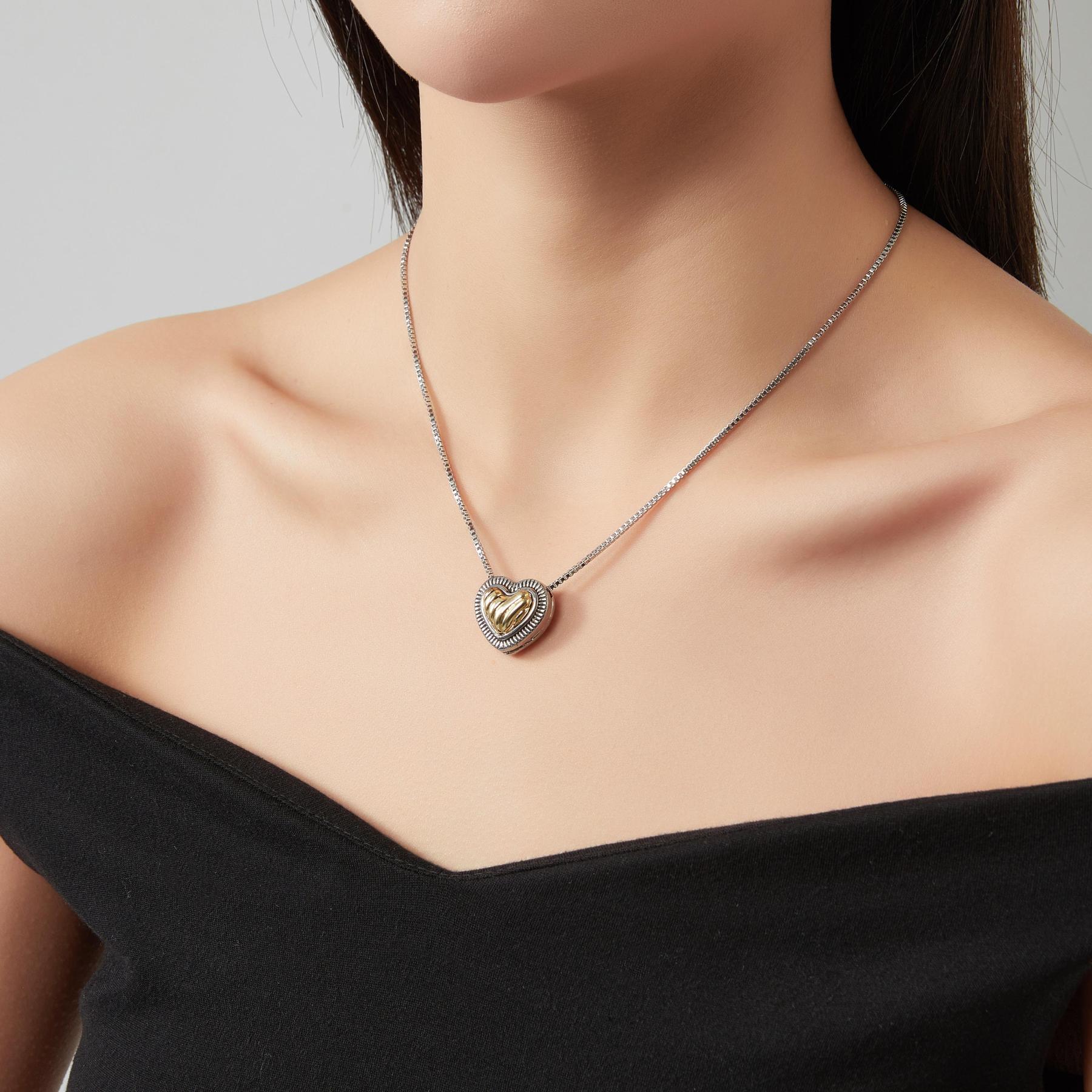 Heart Pendant Necklace 40cm+5cm Elegance Valentine's Day Anniversary Jewelry Gift for Women