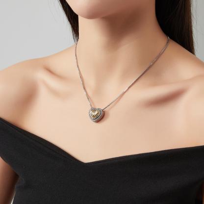 Heart Pendant Necklace 40cm+5cm Elegance Valentine's Day Anniversary Jewelry Gift for Women