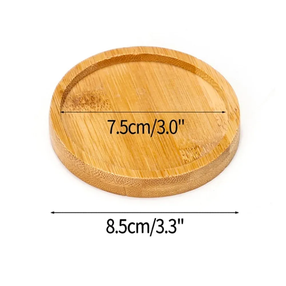 Tablett Bambus Holz Blumentöpfe Anti-Fade Runde Platz Kreative Pflanzer Halter Home Decor Mini Stand Favor Sukkulenten Garten Versorgung