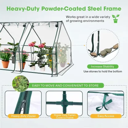 Vivosun Portable Mini Gewächshaus 94,5X36X36-Zoll-Tunnel, Pvc Abdeckung mit Roll-up-Reißverschluss Tür, für Indoor Outdoor oder Garten