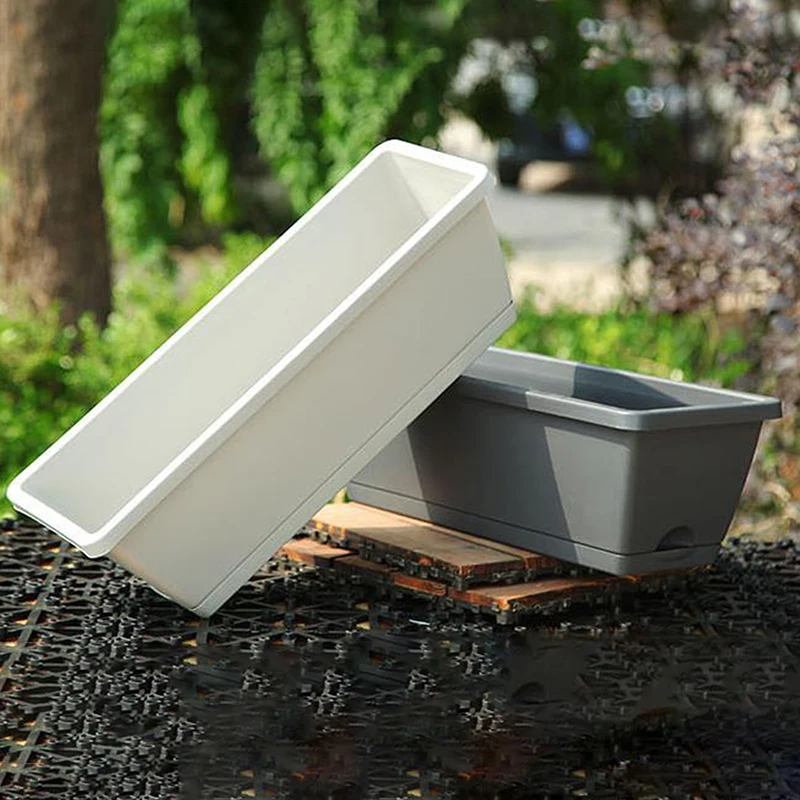 1PCS Classic Style Rectangular Resin Window Box Planter Blumen Home Gardening Pflanzung Bonsai Töpfe Large Container Flowerpot