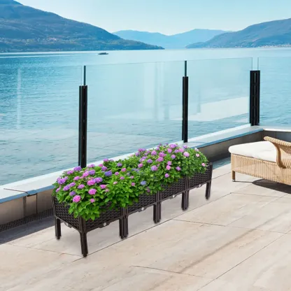 Raised Garden Bed, Large Planter Box, Raised Garden Bed Box Waterproof Strips for Placing on Balconies, Decks, Gardens, Backyard