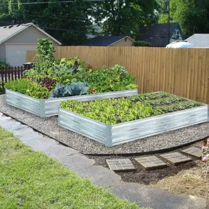 Verzinkte Hochbeete für Gemüse Großes Metall Pflanzgefäß Stahl Kit Blume Kraut (8 x 4 x 1 ft * 2 Pack, verzinkt)