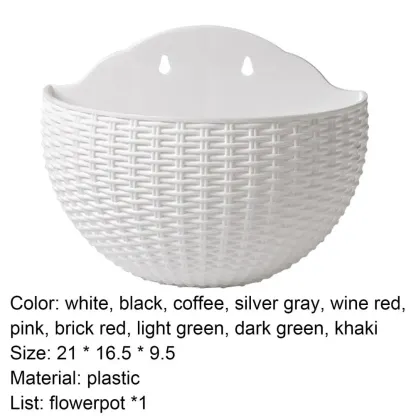 Flower Pot Exquisite Wall-mounted Plastic Wall Hanging Basket Flowerpot for Outdoor Garden Balcony Planter Bucket Home Decor New