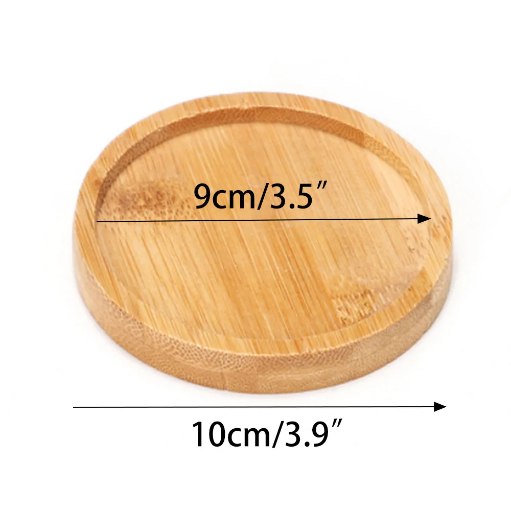 Tablett Bambus Holz Blumentöpfe Anti-Fade Runde Platz Kreative Pflanzer Halter Home Decor Mini Stand Favor Sukkulenten Garten Versorgung
