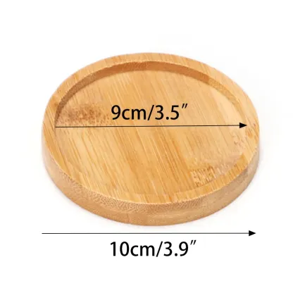 Tablett Bambus Holz Blumentöpfe Anti-Fade Runde Platz Kreative Pflanzer Halter Home Decor Mini Stand Favor Sukkulenten Garten Versorgung