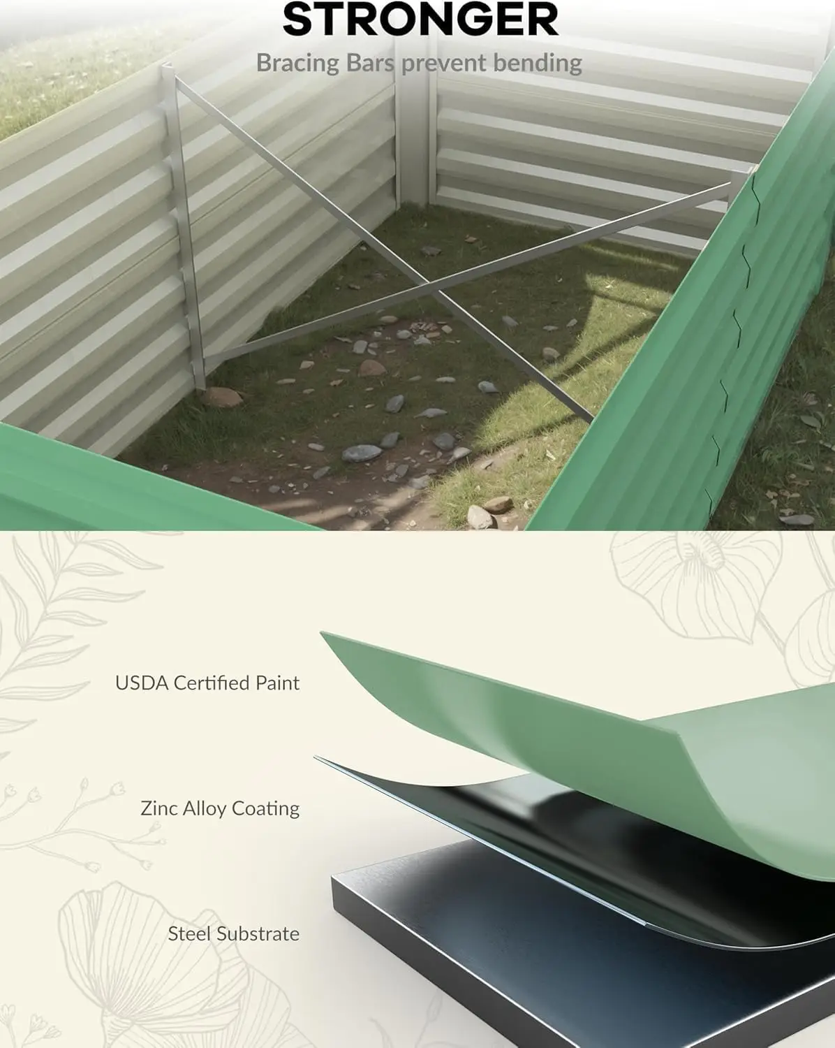 8x4x2ft Galvanized Raised Garden Bed Deep Root Planter Box for Vegetables Flowers Herbs-Large Metal Raised Garden Bed Kit