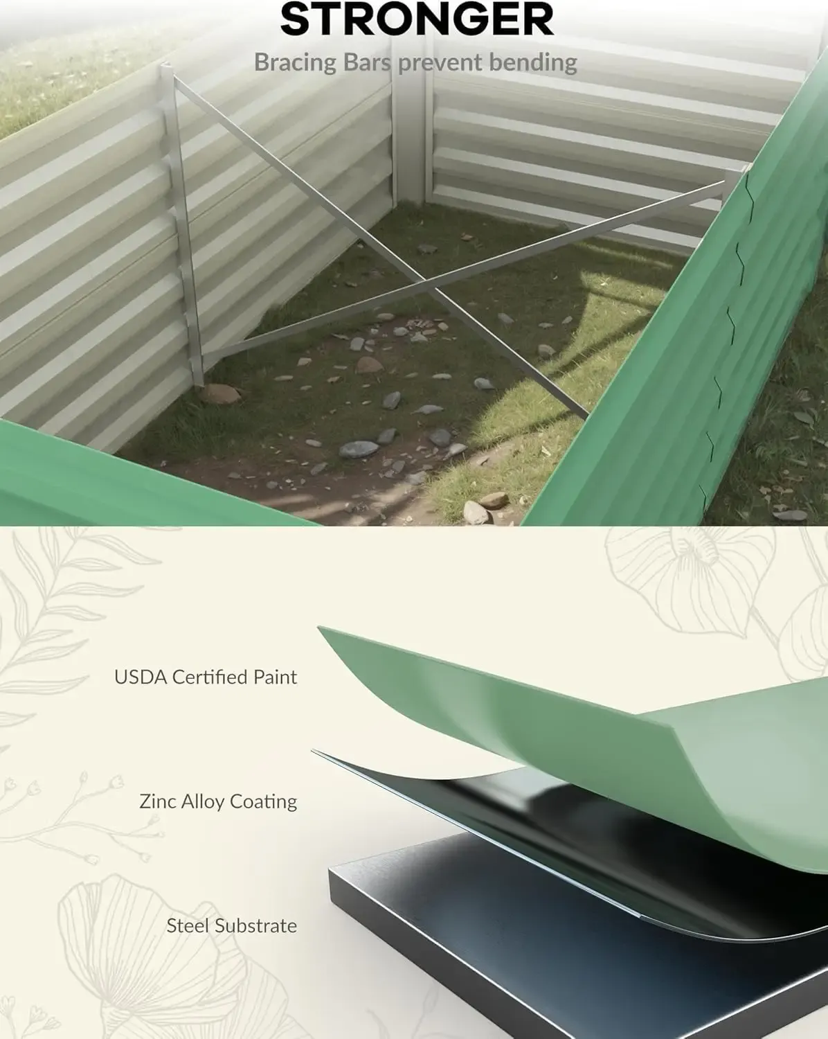 8x4x2ft Galvanized Raised Garden Bed Deep Root Planter Box for Vegetables Flowers Herbs-Large Metal Raised Garden Bed Kit