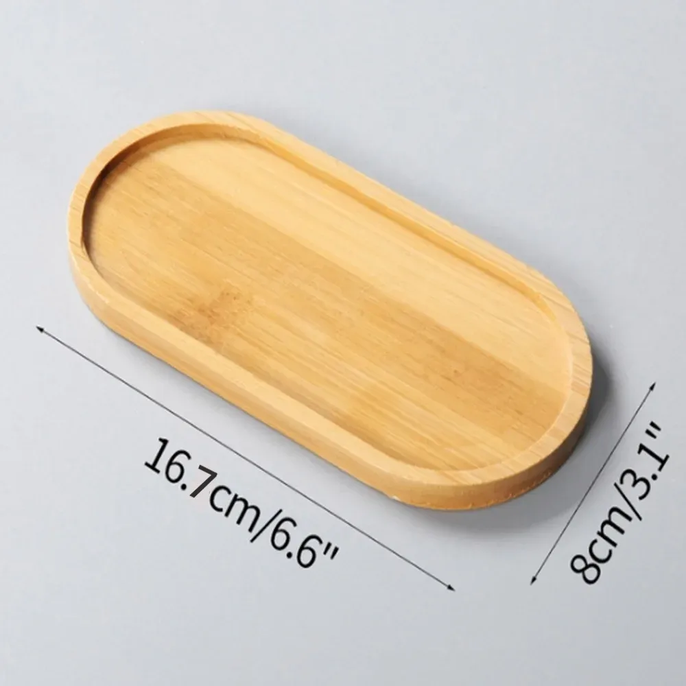 Tablett Bambus Holz Blumentöpfe Anti-Fade Runde Platz Kreative Pflanzer Halter Home Decor Mini Stand Favor Sukkulenten Garten Versorgung