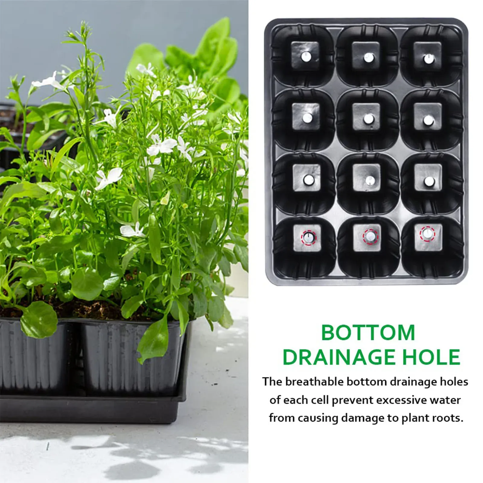 12 Löcher Gemüse Sämling Töpfe Sämling Tray Garten Töpfe Durable Seed Keimung Pflanze Blume Töpfe wachsen Box für die Bepflanzung