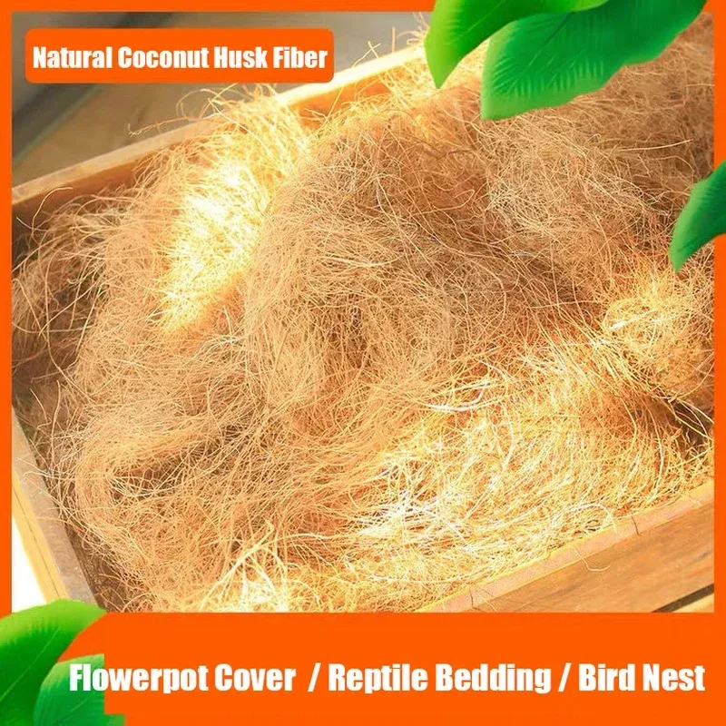 100/200g Natural Coconut Husk Fiber Flowerpot Cover Insect-proof Protect Flower Plant Soil Keep Warm Reptil Bird Nest Garden Sup