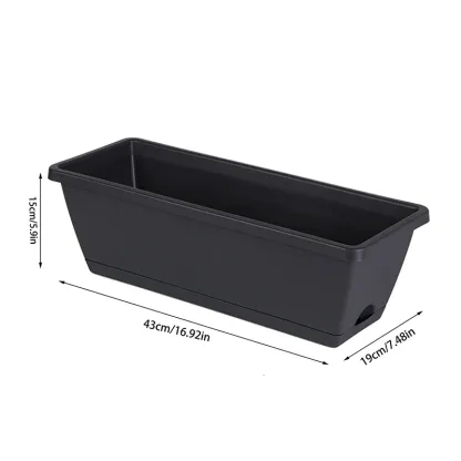 1PCS Classic Style Rectangular Resin Window Box Planter Blumen Home Gardening Pflanzung Bonsai Töpfe Large Container Flowerpot