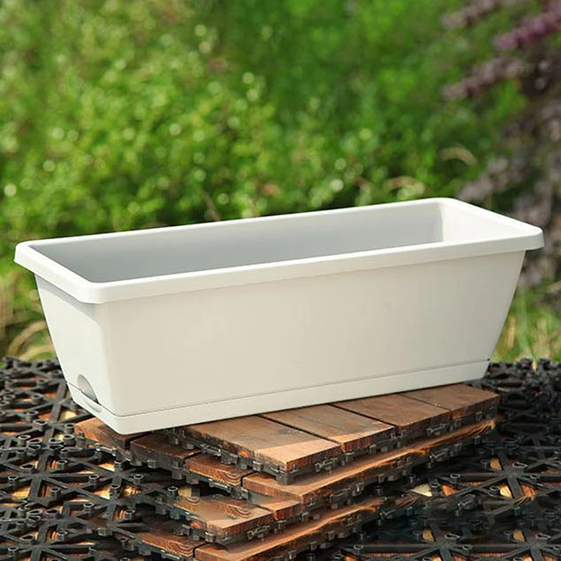 1PCS Classic Style Rectangular Resin Window Box Planter Blumen Home Gardening Pflanzung Bonsai Töpfe Large Container Flowerpot