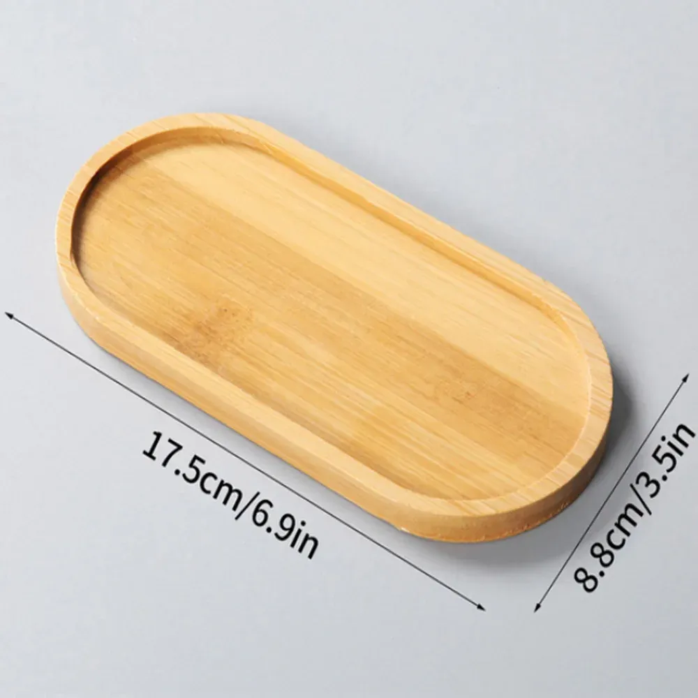 Tablett Bambus Holz Blumentöpfe Anti-Fade Runde Platz Kreative Pflanzer Halter Home Decor Mini Stand Favor Sukkulenten Garten Versorgung