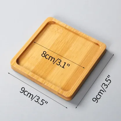 Tablett Bambus Holz Blumentöpfe Anti-Fade Runde Platz Kreative Pflanzer Halter Home Decor Mini Stand Favor Sukkulenten Garten Versorgung