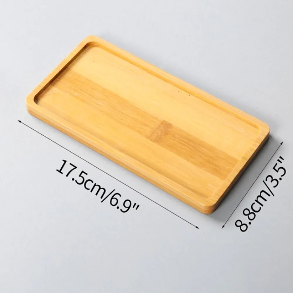 Tablett Bambus Holz Blumentöpfe Anti-Fade Runde Platz Kreative Pflanzer Halter Home Decor Mini Stand Favor Sukkulenten Garten Versorgung