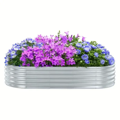 Verzinktes Hochbeet-Set, 5x2x1 ft Metall-Hochbeete im Freien für Gemüse