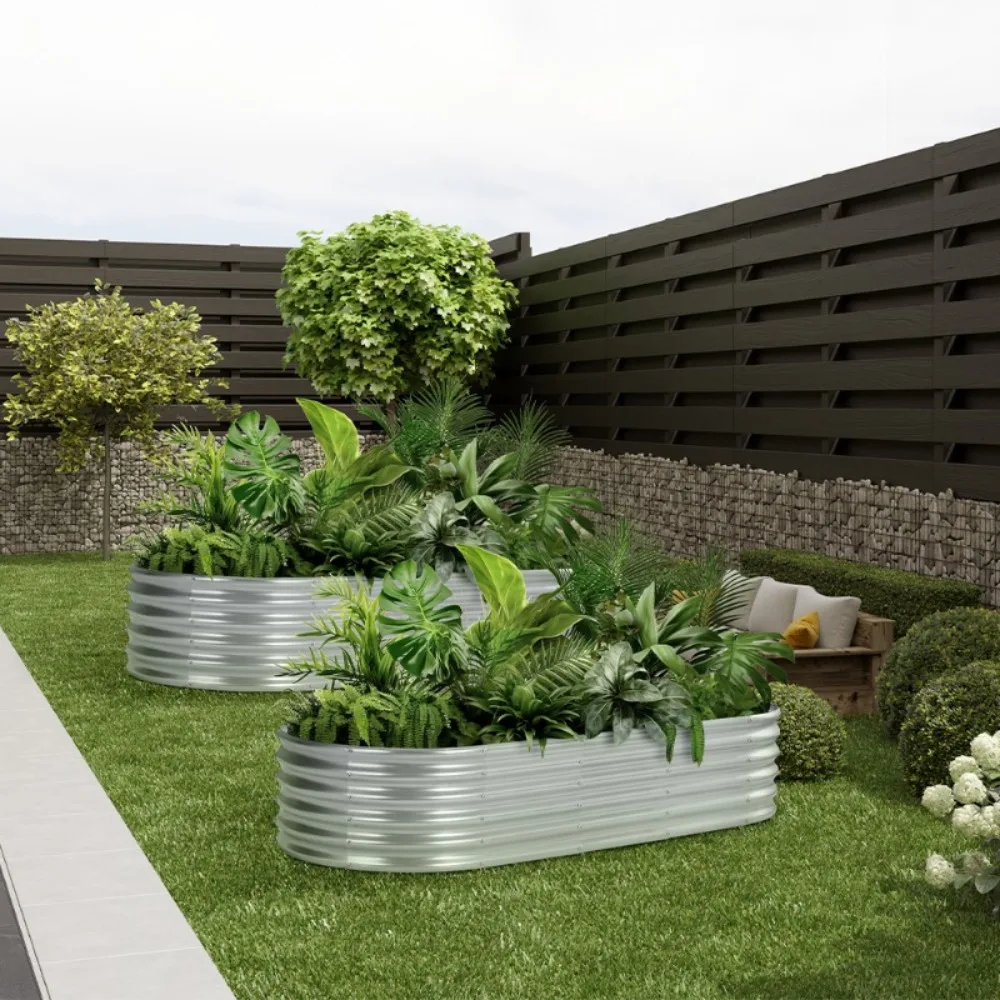 Verzinktes Hochbeet-Set, 5x2x1 ft Metall-Hochbeete im Freien für Gemüse