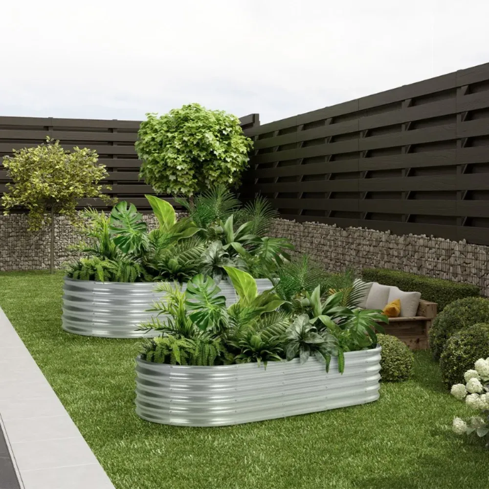 Verzinktes Hochbeet-Set, 5x2x1 ft Metall-Hochbeete im Freien für Gemüse