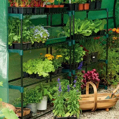 Premium Garten Mini Gewächshaus Regale, verstärkte Drahtregale mit 33Lbs Gewichtskapazität, 35 X 12 X 42 Zoll