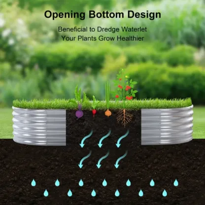 Verzinktes Hochbeet-Set, 5x2x1 ft Metall-Hochbeete im Freien für Gemüse