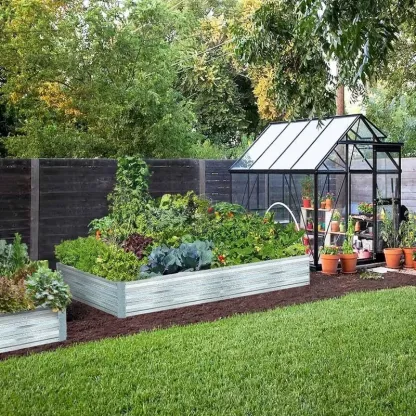 Verzinkte Hochbeete für Gemüse Großes Metall Pflanzgefäß Stahl Kit Blume Kraut (8 x 4 x 1 ft * 2 Pack, verzinkt)