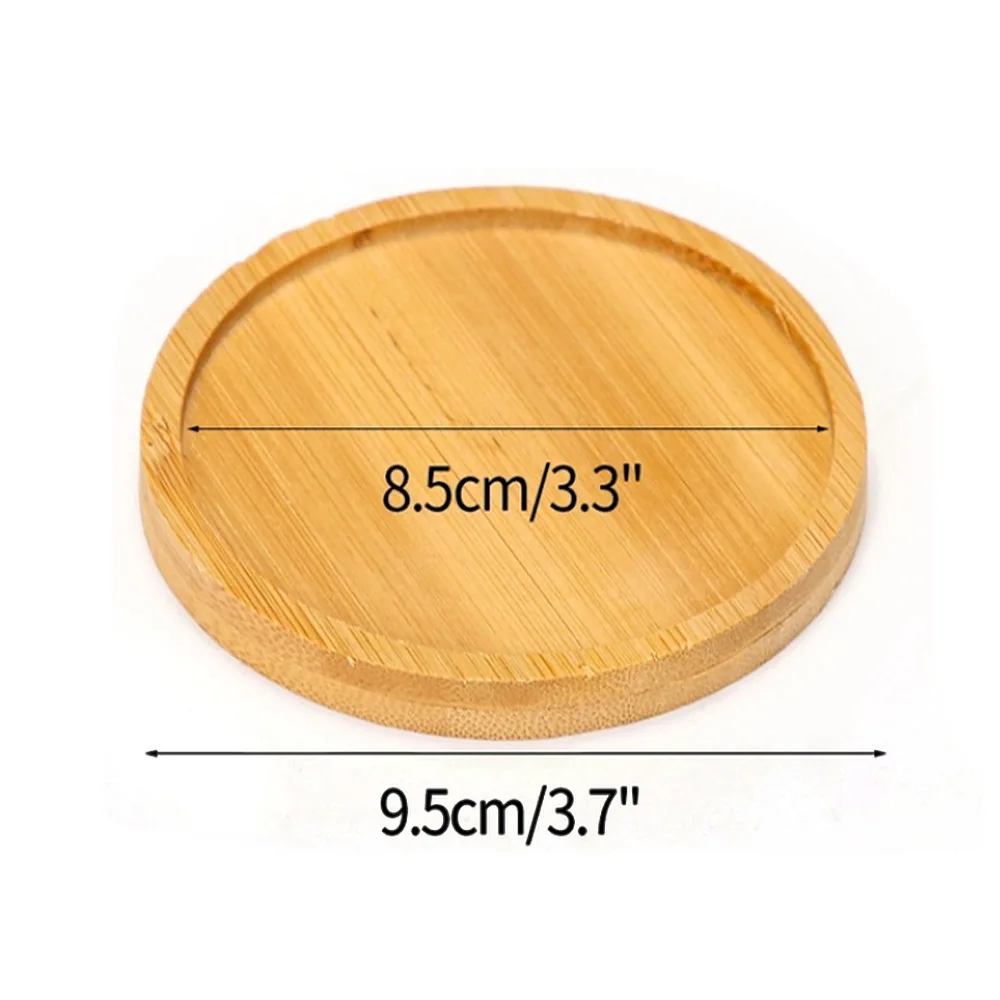 Tablett Bambus Holz Blumentöpfe Anti-Fade Runde Platz Kreative Pflanzer Halter Home Decor Mini Stand Favor Sukkulenten Garten Versorgung