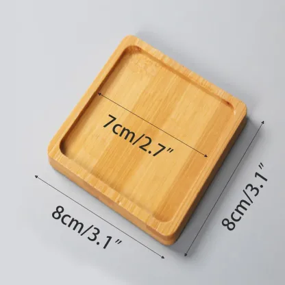 Tablett Bambus Holz Blumentöpfe Anti-Fade Runde Platz Kreative Pflanzer Halter Home Decor Mini Stand Favor Sukkulenten Garten Versorgung