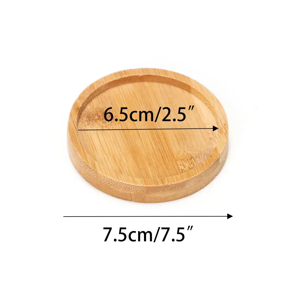 Tablett Bambus Holz Blumentöpfe Anti-Fade Runde Platz Kreative Pflanzer Halter Home Decor Mini Stand Favor Sukkulenten Garten Versorgung