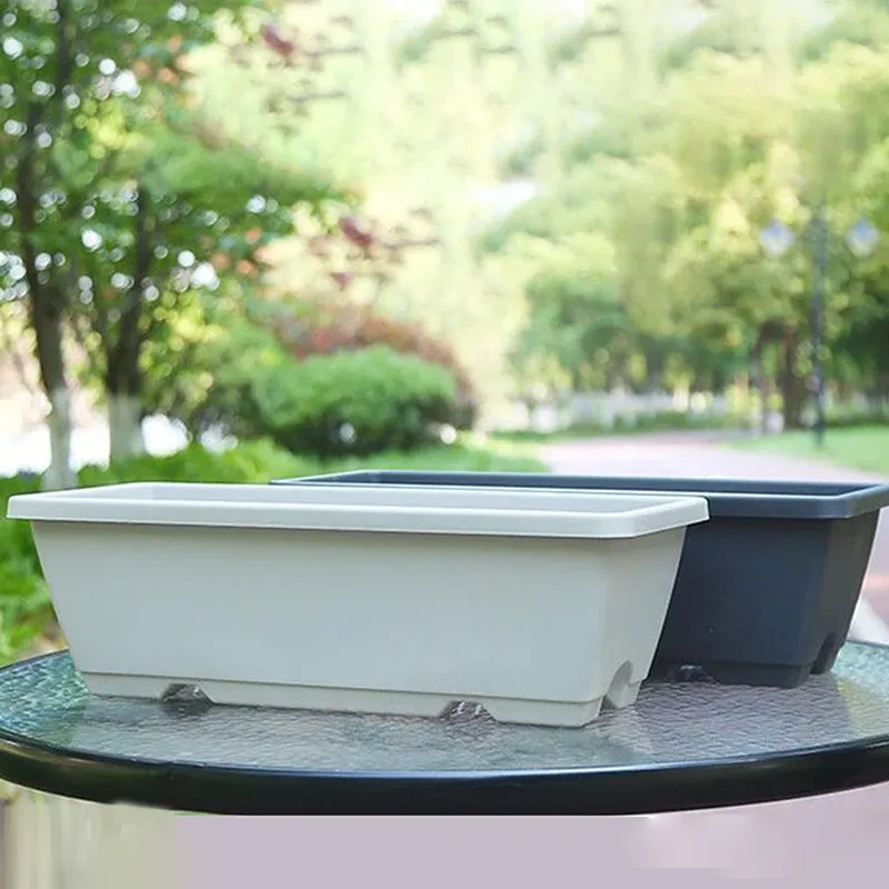 1PCS Classic Style Rectangular Resin Window Box Planter Blumen Home Gardening Pflanzung Bonsai Töpfe Large Container Flowerpot