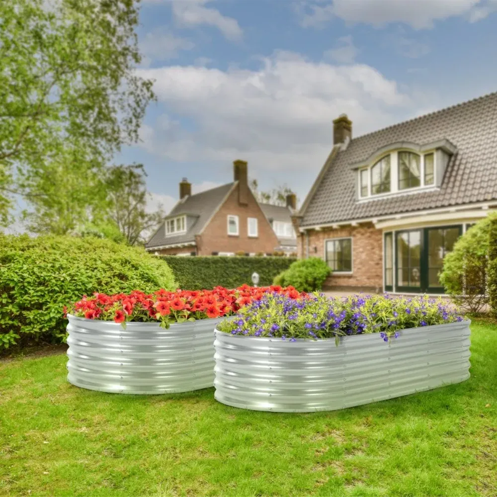 Verzinktes Hochbeet-Set, 5x2x1 ft Metall-Hochbeete im Freien für Gemüse