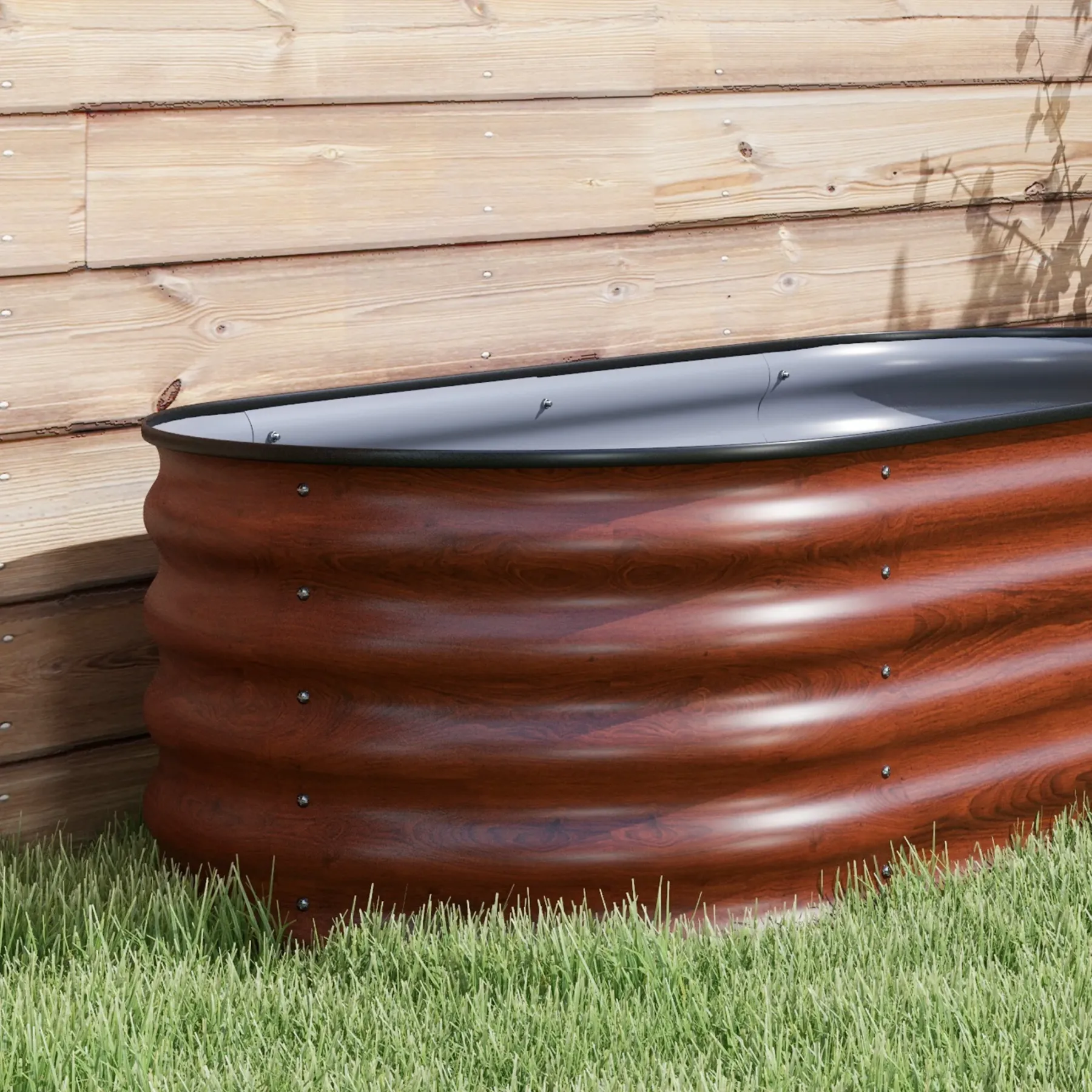 Outsunny 5' X 2' X 1.4' Hochbeet-Bausatz, Outdoor-Metall-Pflanzkasten mit Sicherheitseinfassung, einfacher DIY-Stock-Tank