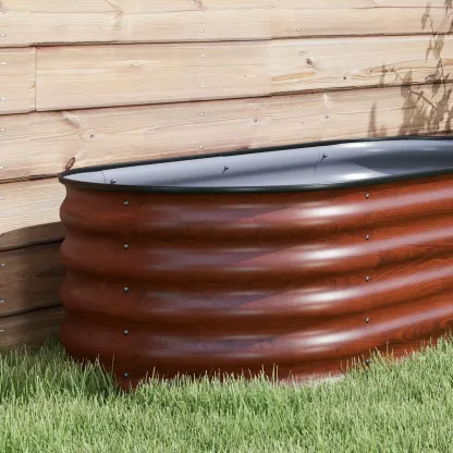 Outsunny 5' X 2' X 1.4' Hochbeet-Bausatz, Outdoor-Metall-Pflanzkasten mit Sicherheitseinfassung, einfacher DIY-Stock-Tank