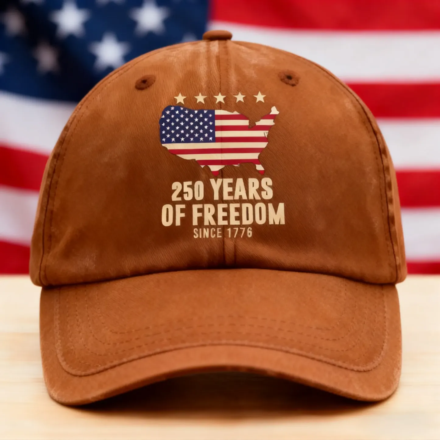 America 250th Anniversary 1776 2026 America 250 Years of Freedom Washed Denim Baseball Cap