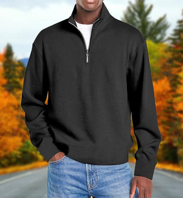 Men’s Fashion Long-Sleeve Zip-Up Slim Fit Casual Jacket