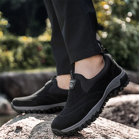 Men's Orthopedic Hiking Shoes for Diabetic, Lightweight Walking Sneakers for Extra Arch Support