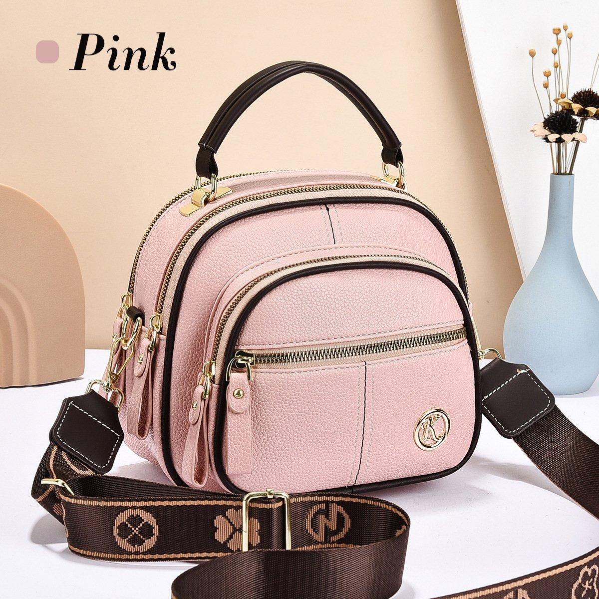 🛫Classic Multifunctional Compartments Adjustable Wide Shoulder Strap Leather Crossbody Bag