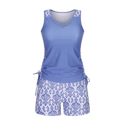 ⏰LAST DAY 60% OFF - Miraclesuit Women's Tummy Control Tankini Set with Built-In Bra – Flattering Boho Swimwear with Shorts🔥 Buy 2 Free Shipping