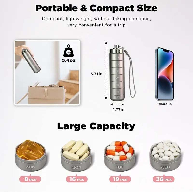 🔥Metal Travel Pill Organizer