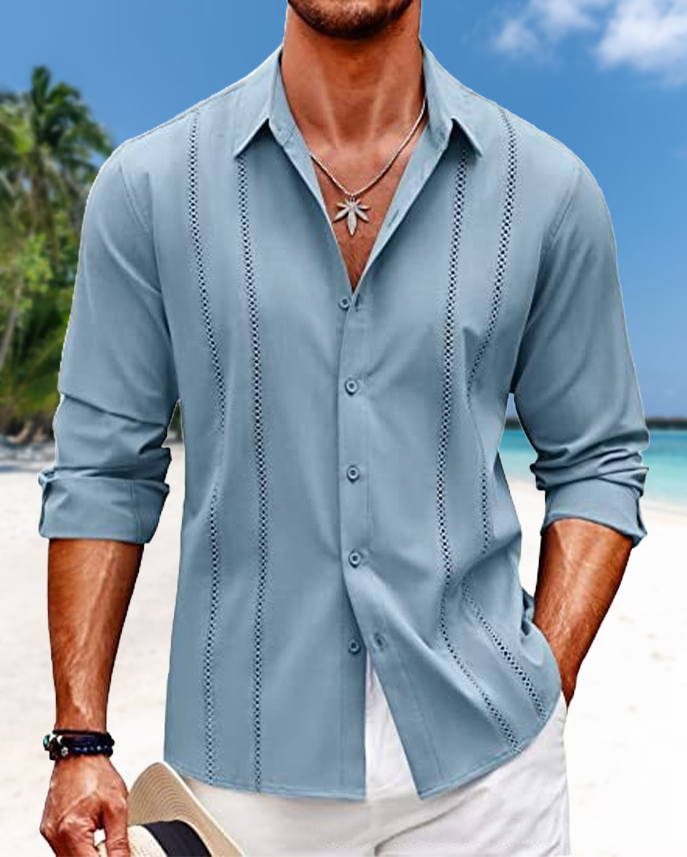 Men’s Wrinkle-Free Cotton Long-Sleeve Shirt