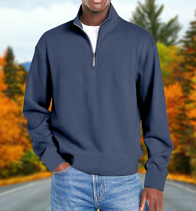 Men’s Fashion Long-Sleeve Zip-Up Slim Fit Casual Jacket