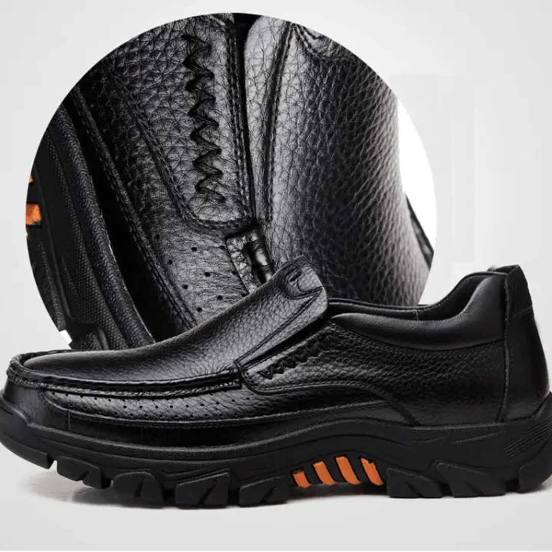 ⏰Limited Time Offer--50% OFF 🎉Men's waterproof and non-slip soft insole corrective leather shoes