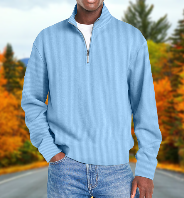 Men’s Fashion Long-Sleeve Zip-Up Slim Fit Casual Jacket