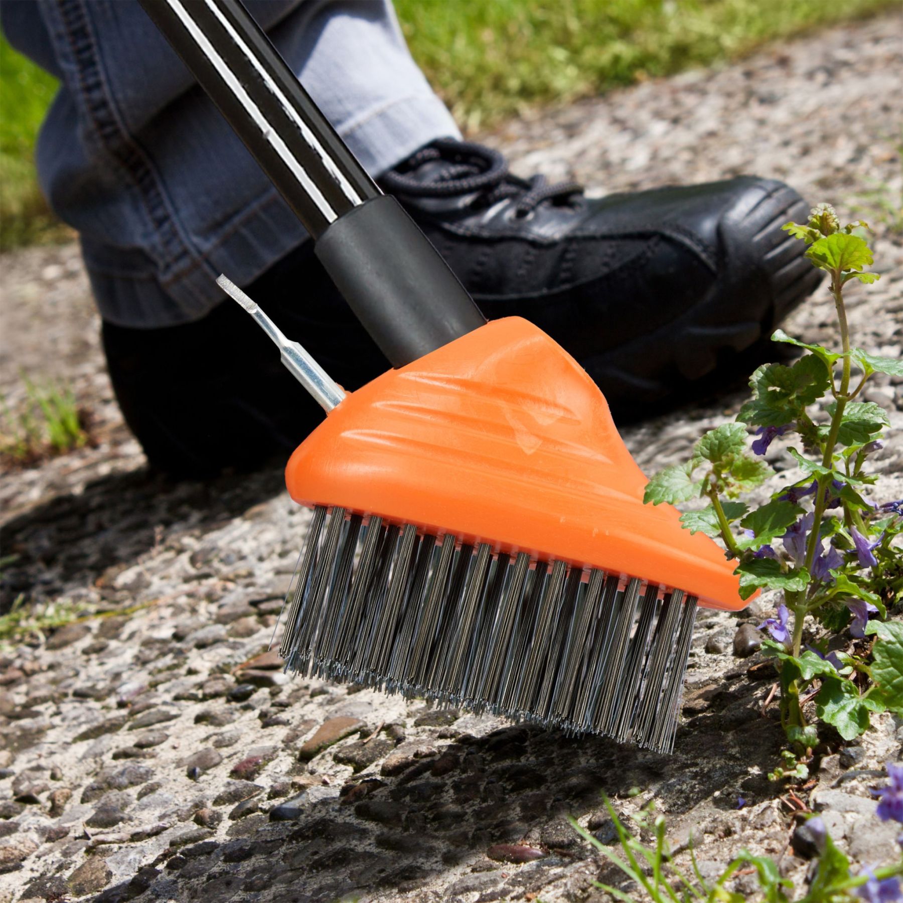 Multifunctional garden weed removal broom three in one